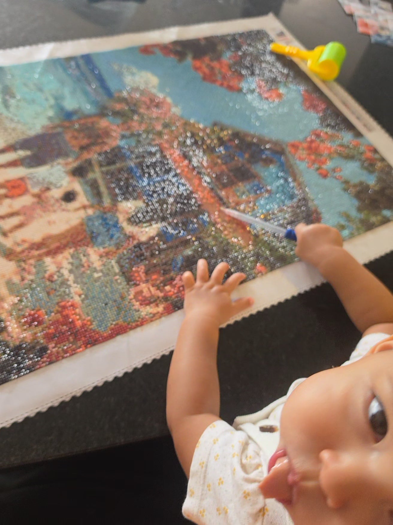 Diamond painting kit setup