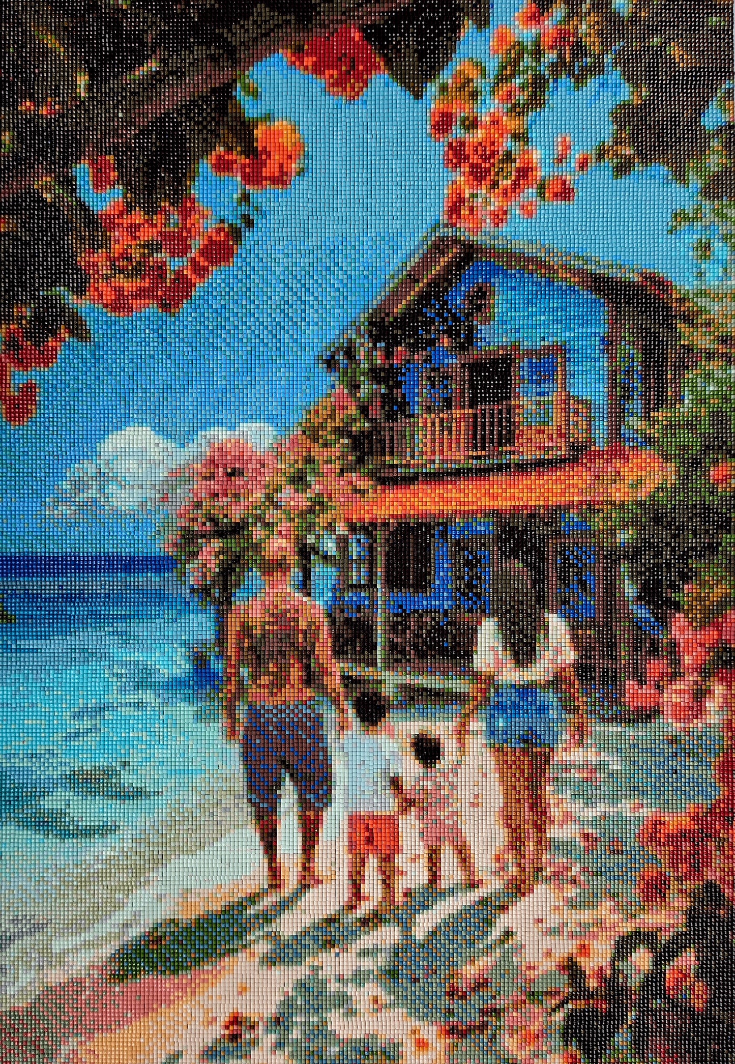 Completed landscape diamond painting