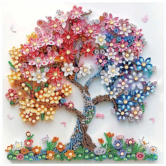 Colorful Tree Special Shape Diamond Painting Kit – 30x30cm
