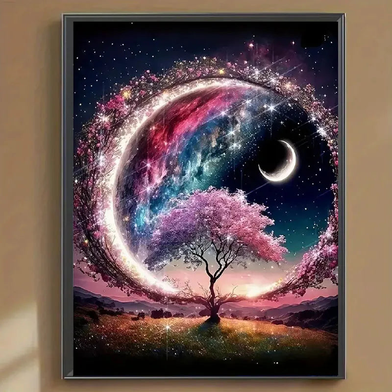 Flower & Moon Diamond Painting Kit — Dreamy Scenic Art