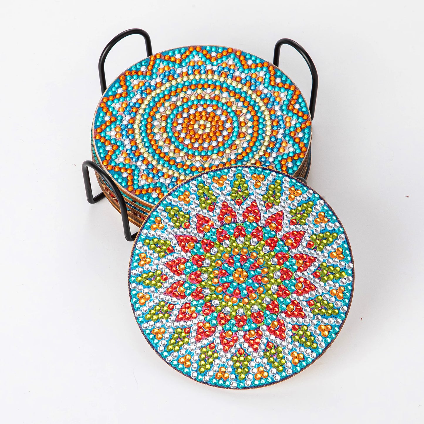 Diamond Painting Coasters Set — 8pc Mandala & Floral (Full Round Drill)