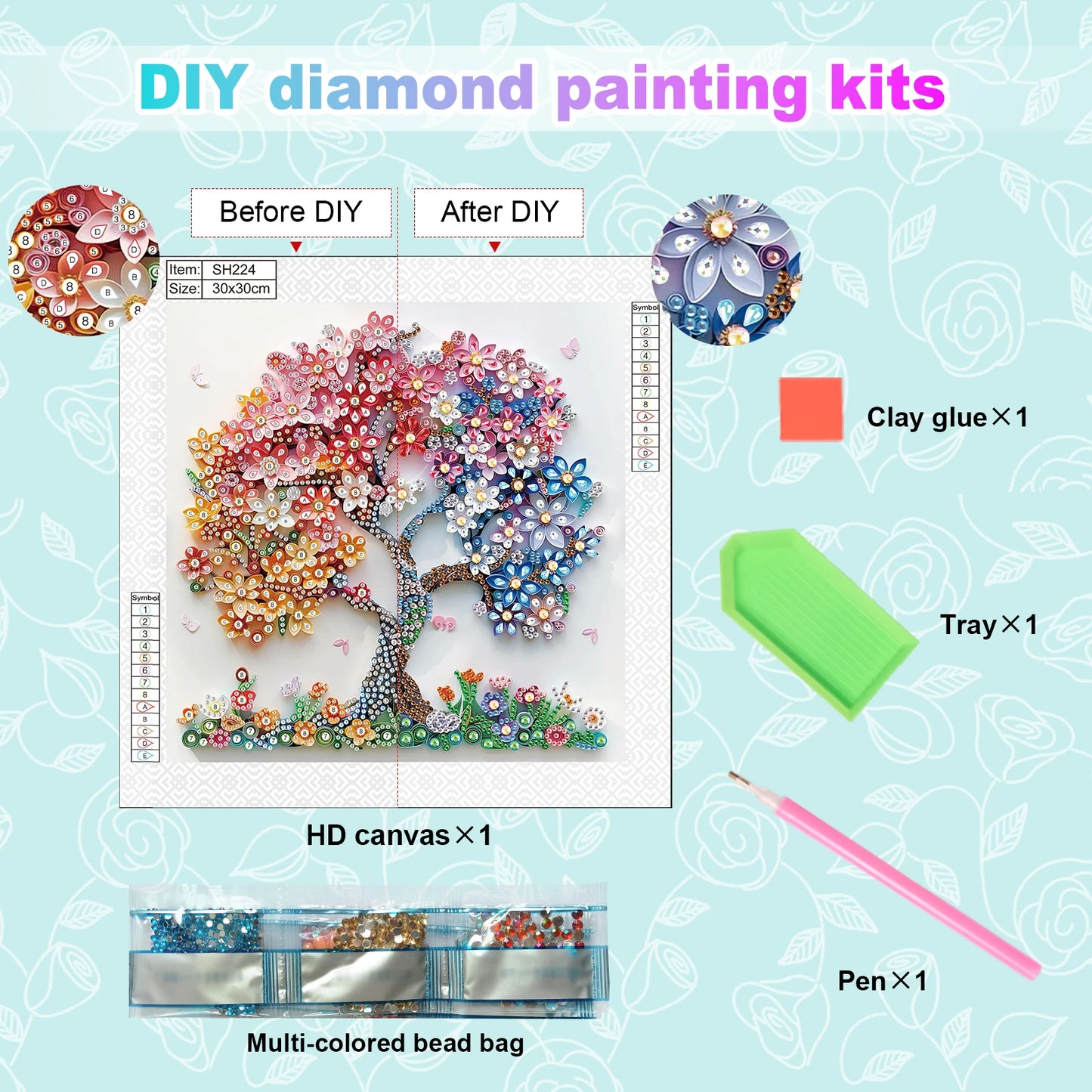 Colorful Tree Diamond Painting Kit — Special Shape Drill