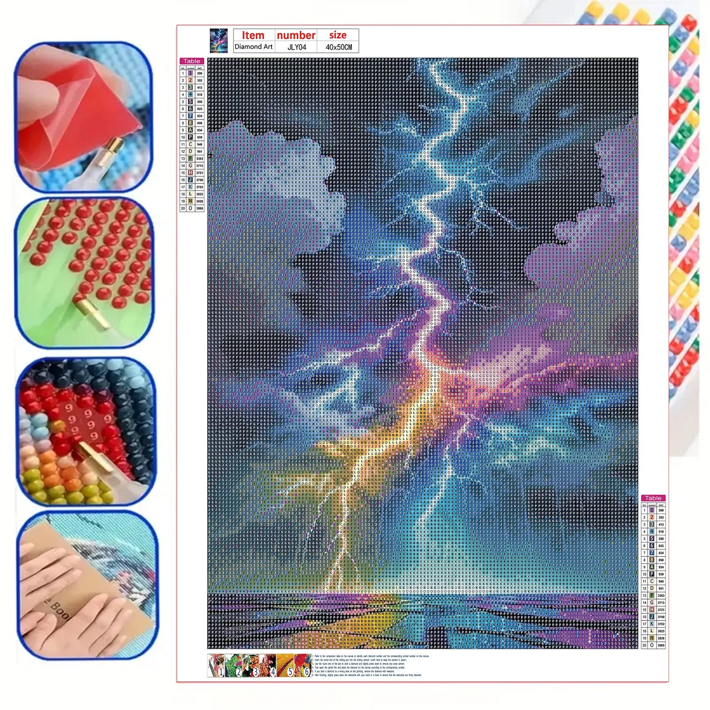 Colorful Lightning Diamond Painting Kit – Full Round Drill