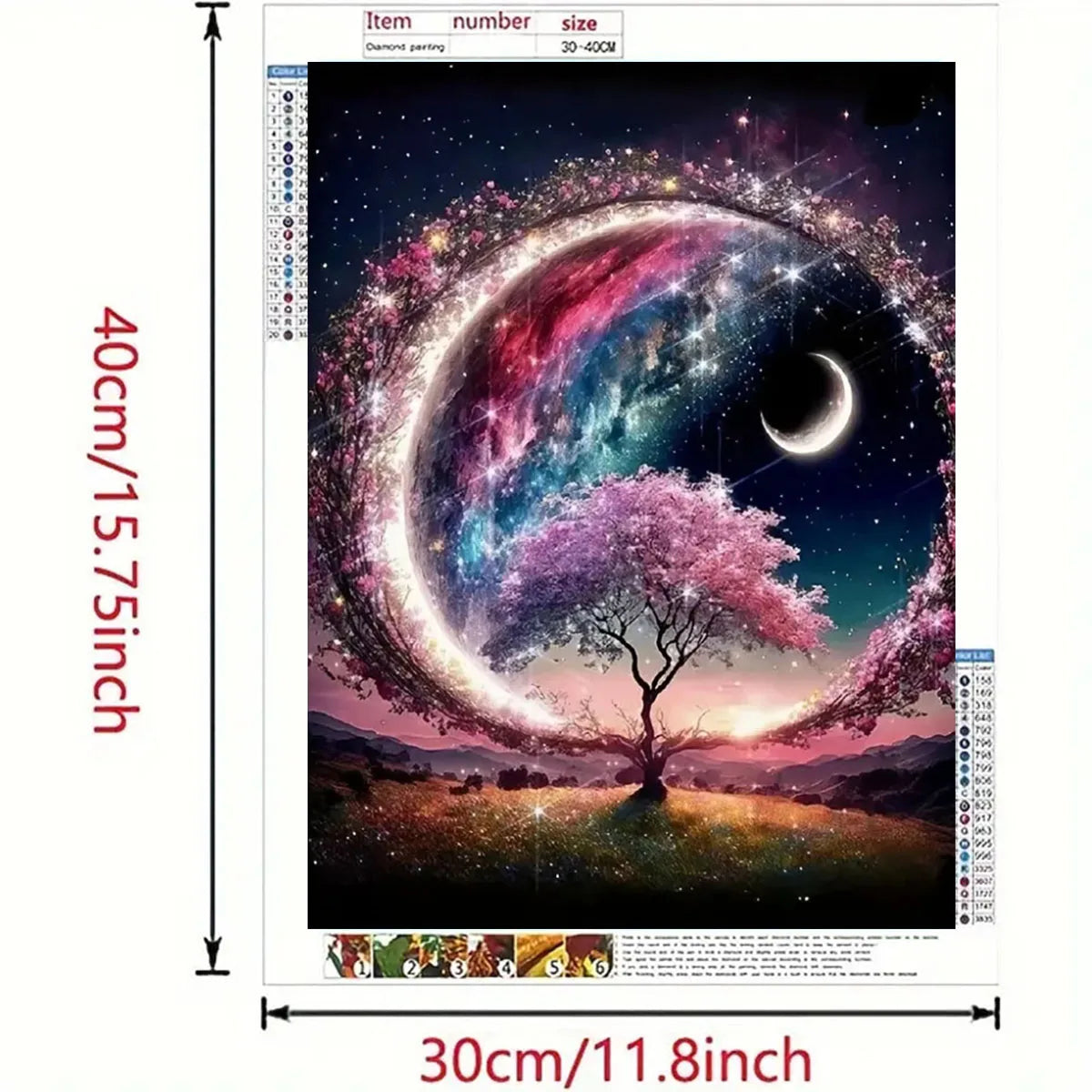 Flower & Moon Diamond Painting Kit — Dreamy Scenic Art