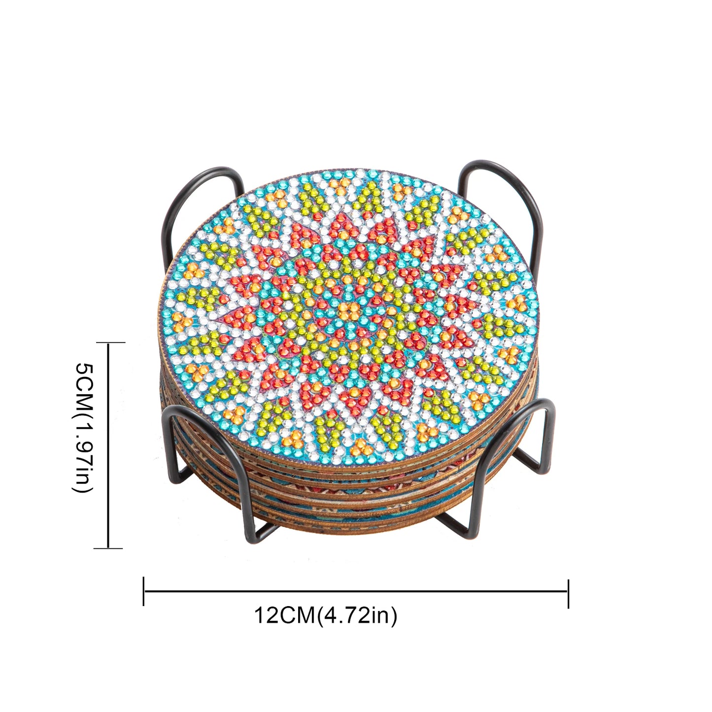 Diamond Painting Coasters Set — 8pc Mandala & Floral (Full Round Drill)