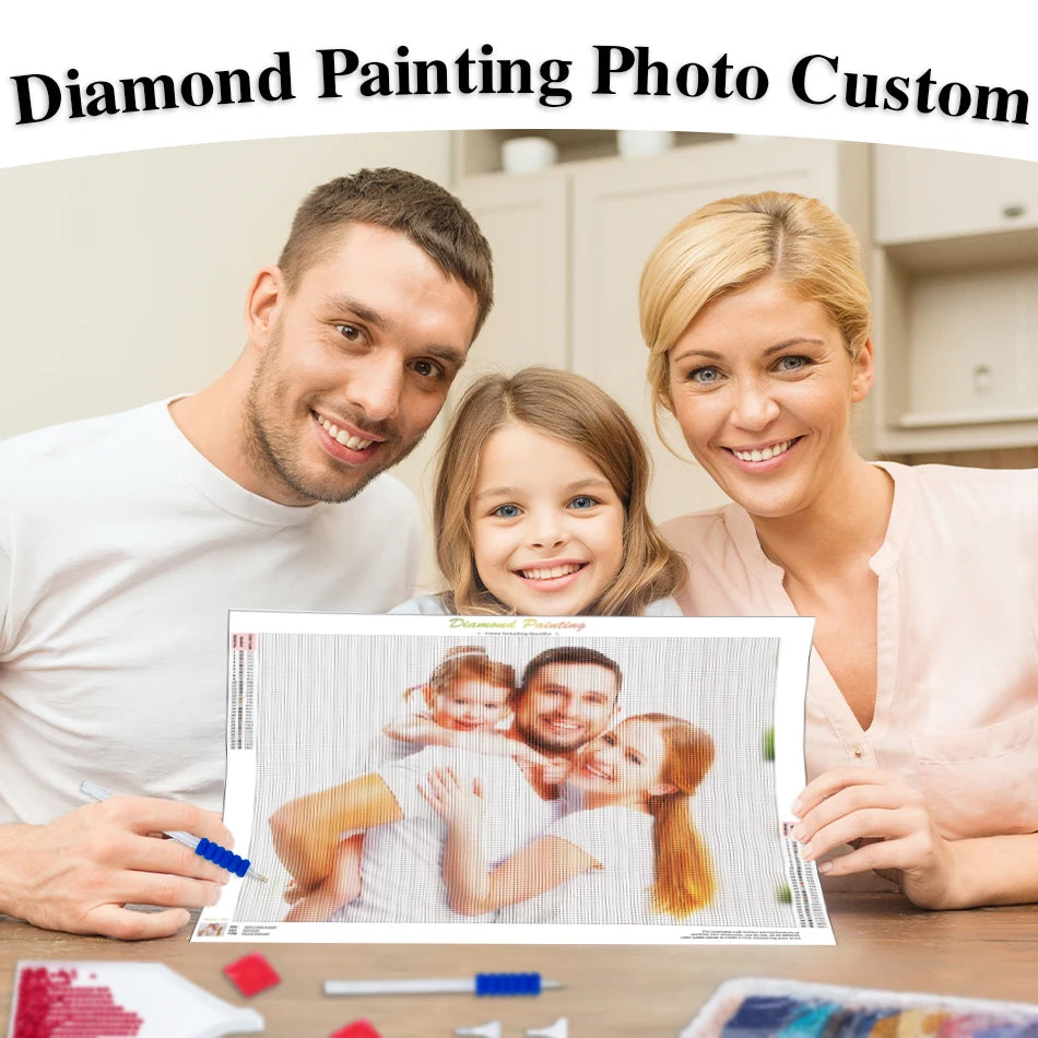 Custom Photo Diamond Painting Kit — Beginner (30–45 Colors)