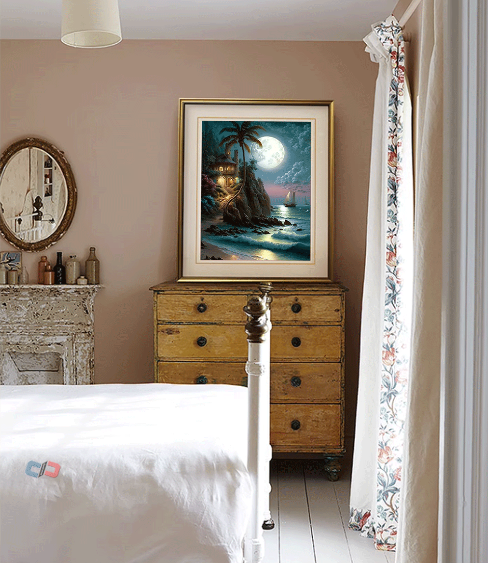 Moonlit Seascape - Premium Beginner Diamond Painting Kit