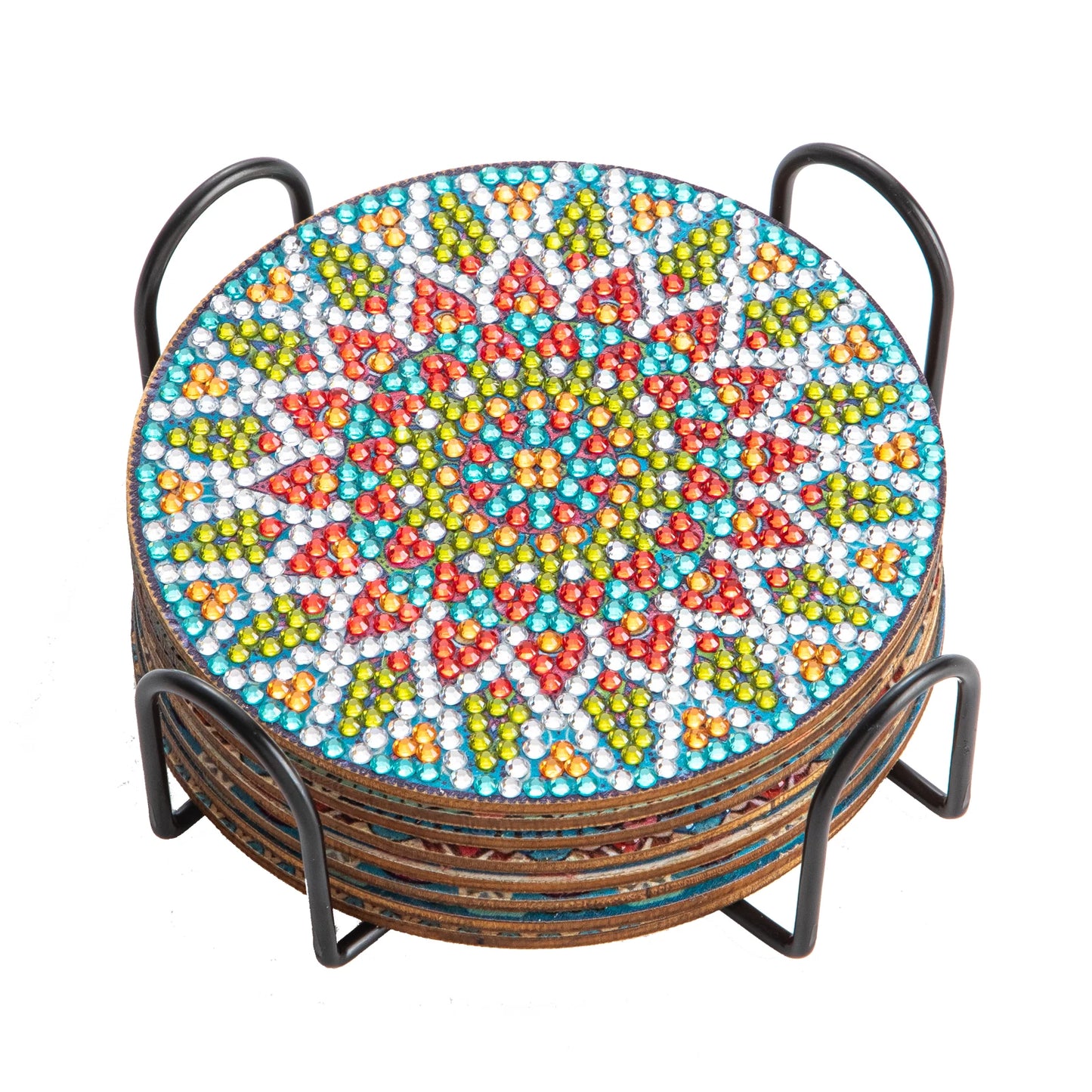 Diamond Painting Coasters Set — 8pc Mandala & Floral (Full Round Drill)