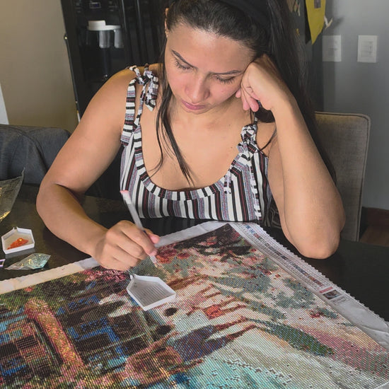 Diamond painting process video