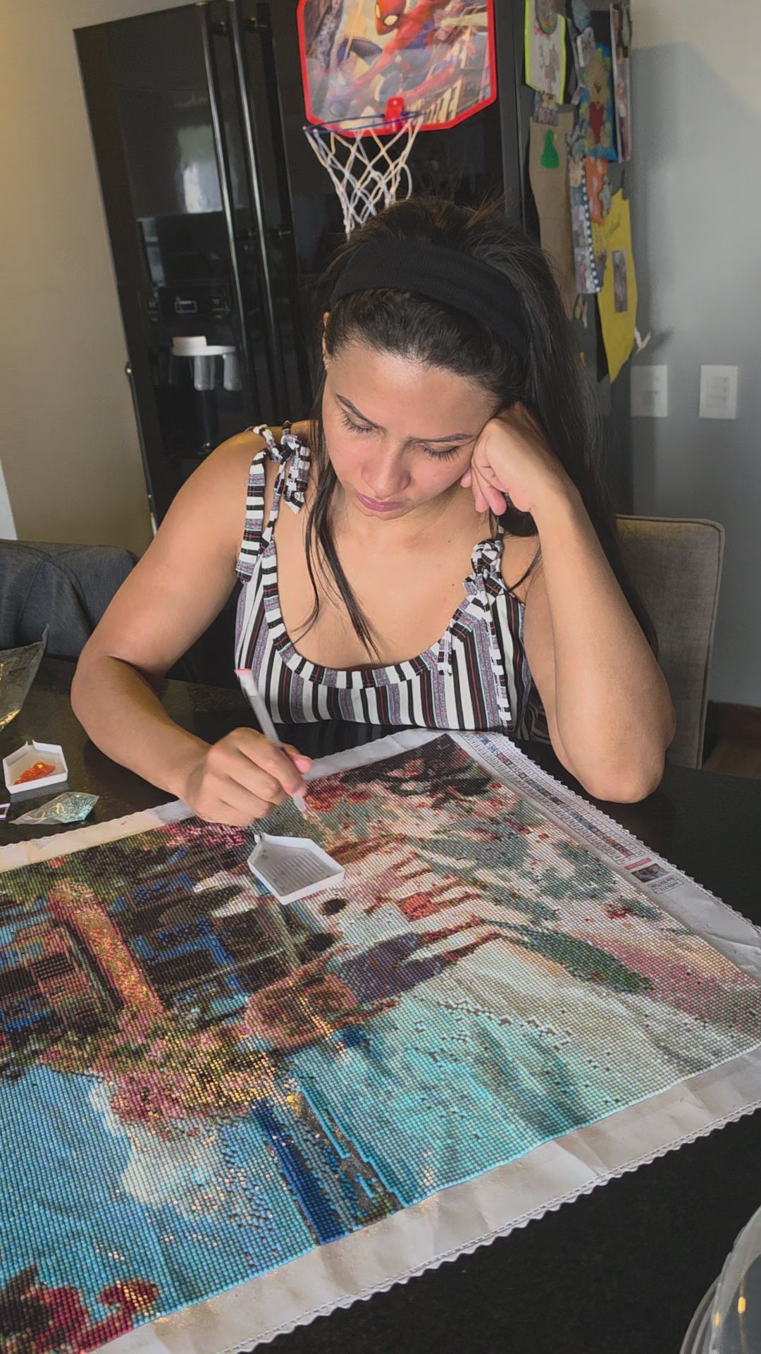Diamond painting process video