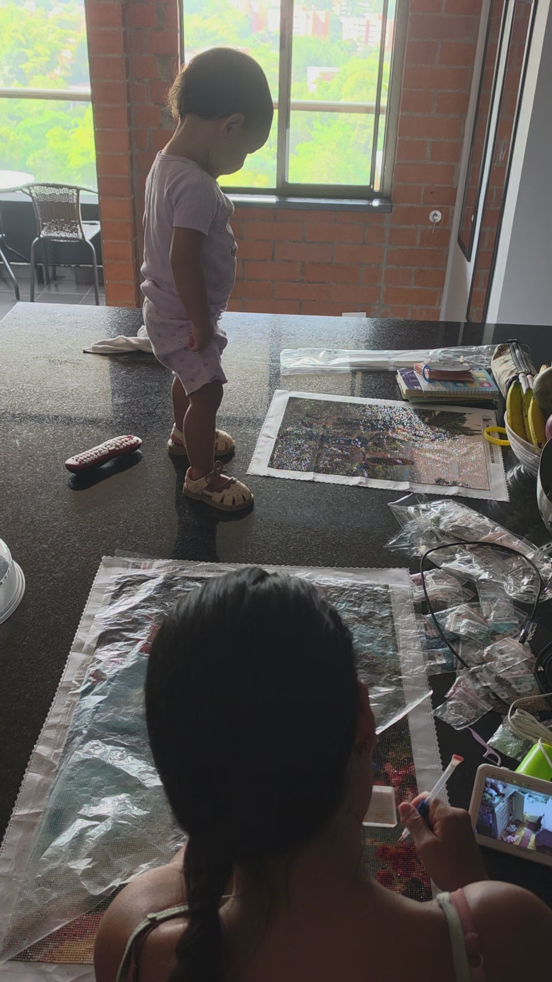 Diamond painting time-lapse